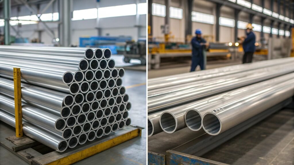 A diagram comparing the random, porous grain structure of a cast part to the aligned, dense grain flow of a forged part.